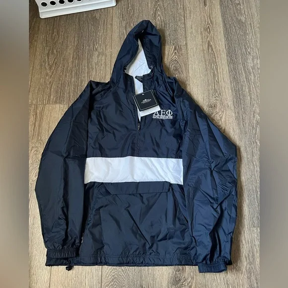 NWT AEPHI Sorority Charles River Apparel hoodie rain jacket wind breaker Sz XL - Picture 6 of 6